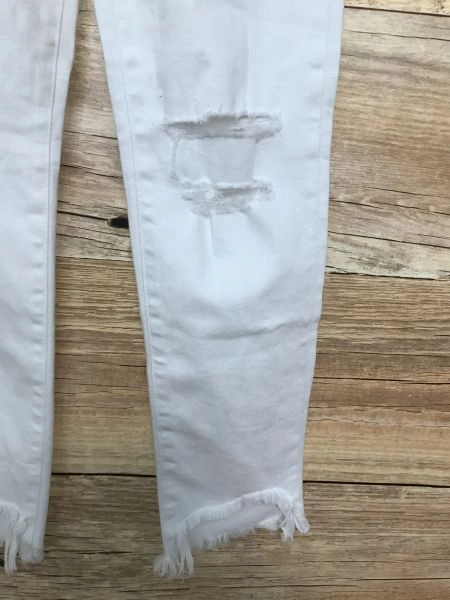 AG-ED Denim White Ripped Skinny Jeans