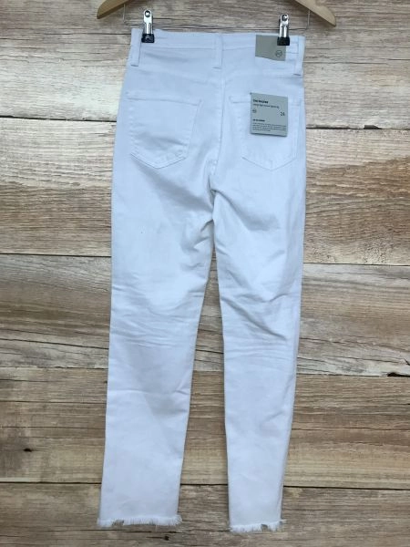 AG-ED Denim White Ripped Skinny Jeans