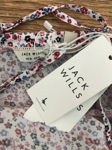 Jack Wills White Floral Print Cropped Strappy Top