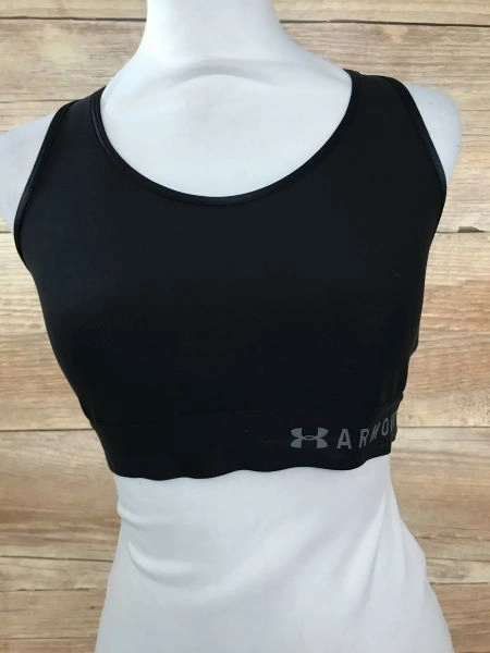 Under Armour Black Racer Back Mid Impact Sports Bra Top