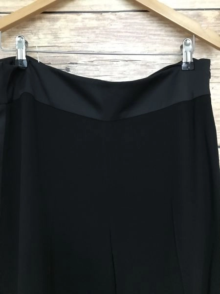 Damsel in a Dress Black Wide Leg Trousers with Silk Seam Panels