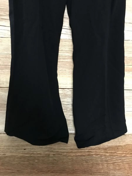 Damsel in a Dress Black Wide Leg Trousers with Silk Seam Panels