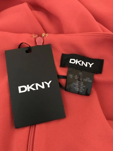 DKNY Coral V Neck Midi Dress