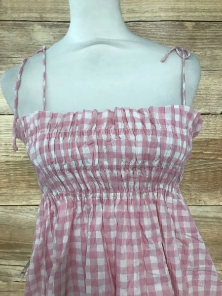 Forever New Pink and White Checked Maxi Dress