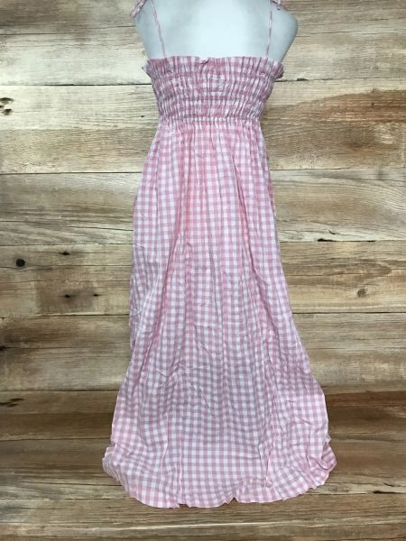 Forever New Pink and White Checked Maxi Dress