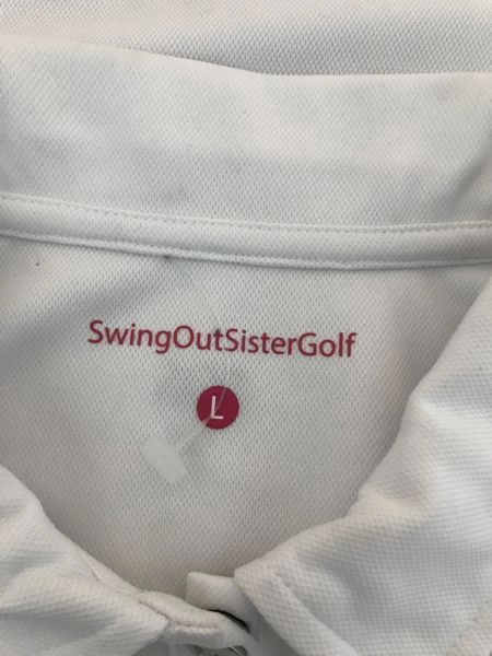 Swing Out Sister Golf White Button Up Golf T-shirt