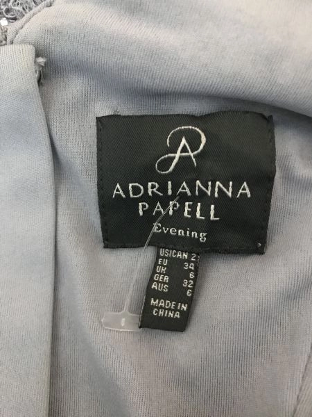 Adrianna Papell Lilac Grey Short Evening Dress