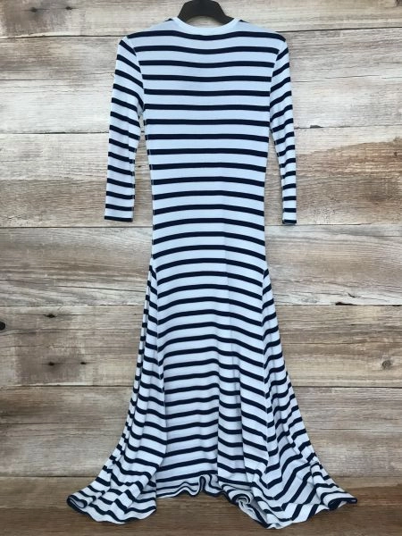 Ralph Lauren Navy and White Striped Maxi Dress