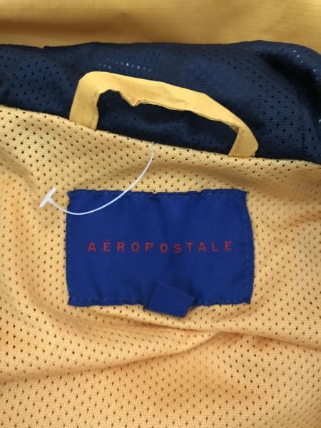 Aeropostale Blue and Yellow Hooded Anorak