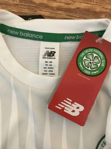 New Balance White Official Celtic Football Club Team Shirt