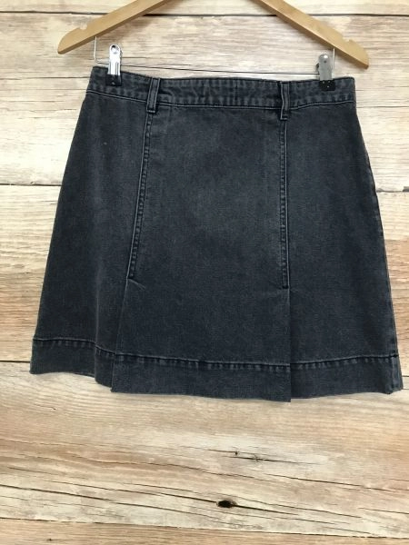 Jack Wills Grey Short Length Pleated Denim Skirt