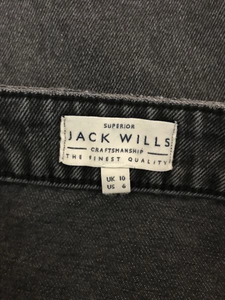 Jack Wills Grey Short Length Pleated Denim Skirt
