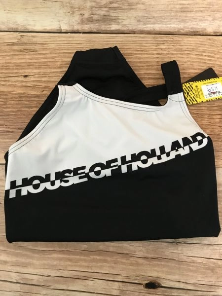 Speedo House of Holland Black and White Racer Back Swimsuit