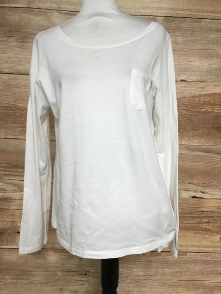 Calvin Klein White Long Sleeve Sleepwear Top