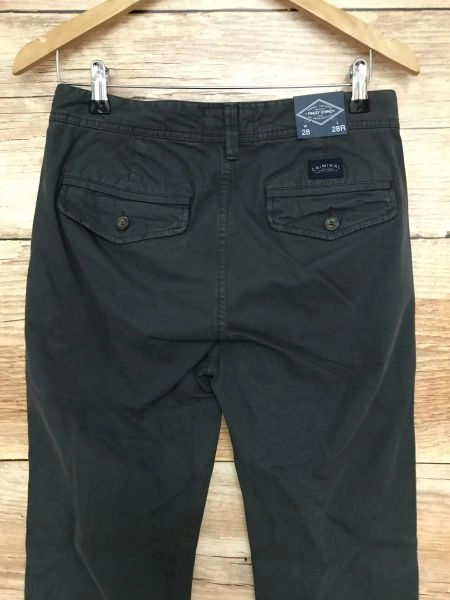 Criminal Grey Finely Chino Style Trousers