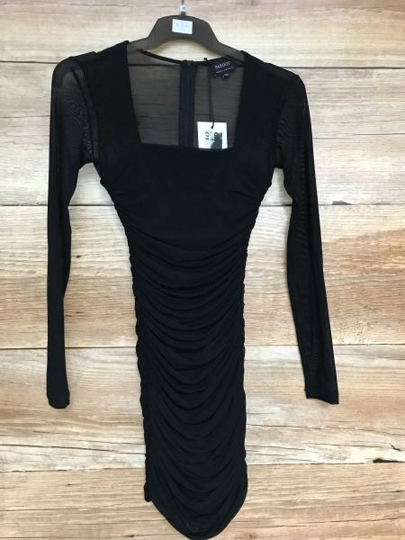 Bardot Black Long Sleeve Body Con Dress