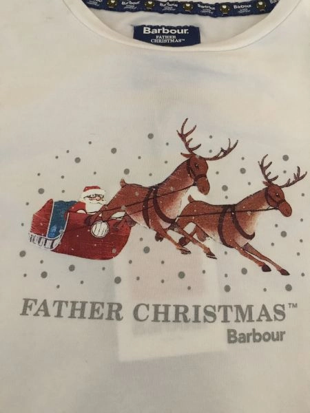 Barbour White Father Christmas Long Sleeve Top