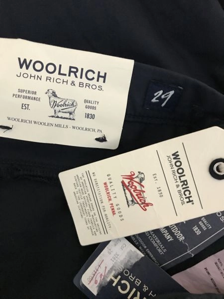 Woolrich Navy Stretch Satin Trousers