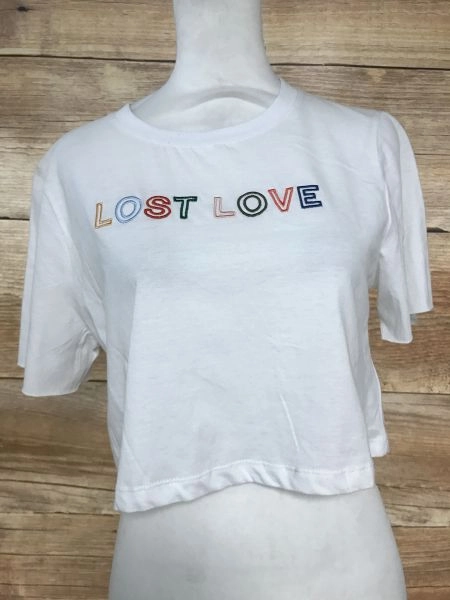 Kendall and Kylie White Cropped Lost Love T-Shirt