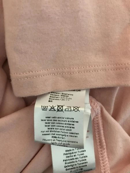DKNY Pink Long Sleeve Top with Word Design on Front