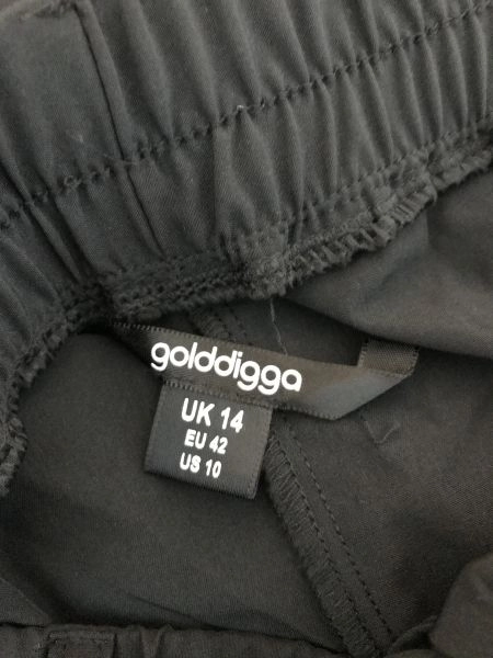 Golddigga Black Paper Bag Cropped Trousers