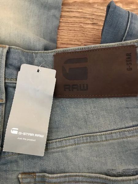 G-Star Raw Blue Slim Fit Medium Aged Stretch Denim Jeans