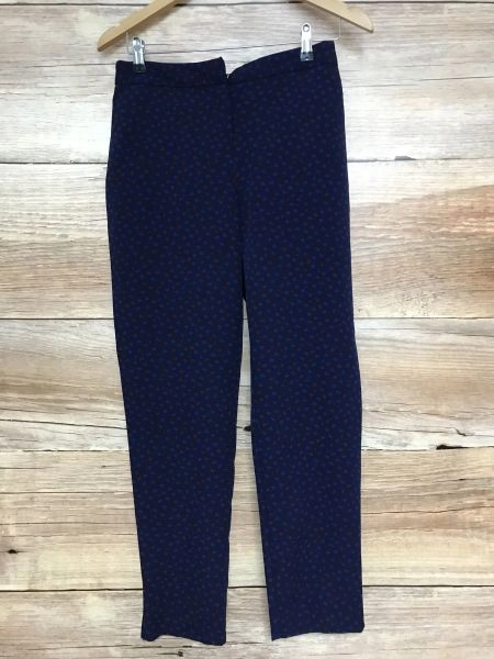 Phase Eight Navy Trousers with Blue and Red Pattern Design