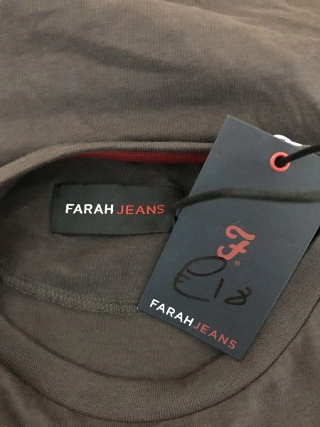 Farah Jeans Brown Long Sleeve Top with Multicoloured Logo