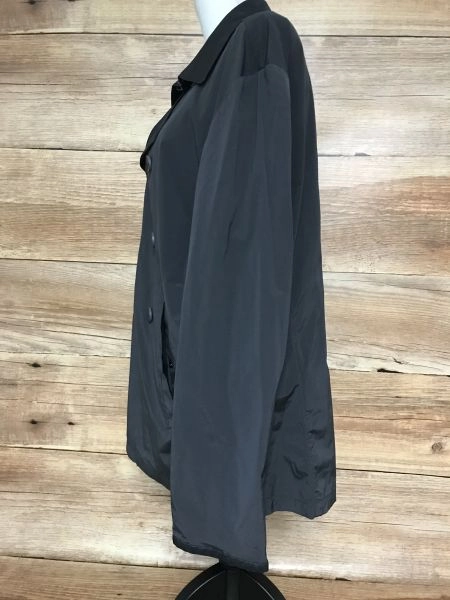 Armani Black Double Breasted Packable Rain Mac and Bag