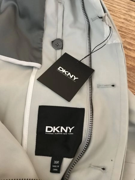 DKNY Grey Zip Up Rain Coat