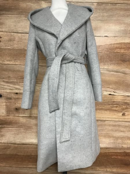 Forever New Grey Wrap Style Coat
