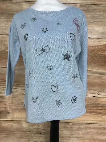Betty Barclay Blue Jumper with Embellished Pattern Design