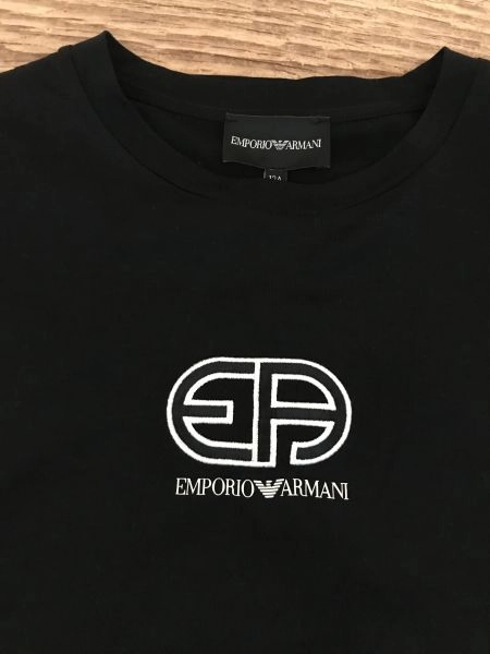 Armani Black Short Sleeve Logo Fronted T-Shirt