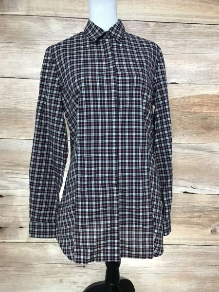 Lacoste Red and Black Checked Long Sleeve Shirt