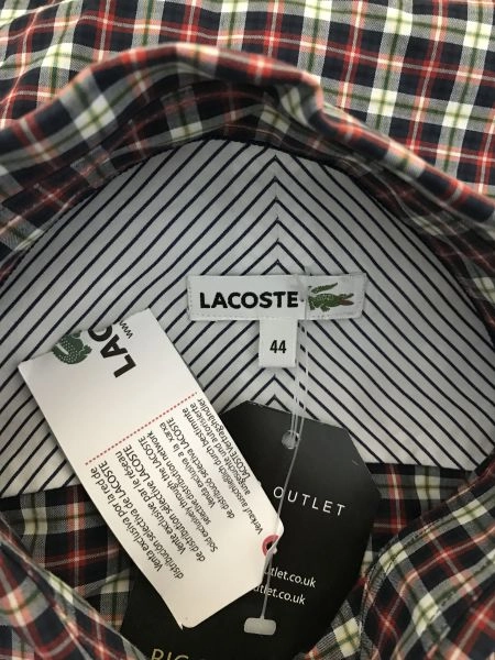 Lacoste Red and Black Checked Long Sleeve Shirt