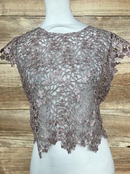 Phase Eight Pink See Through Lace Top
