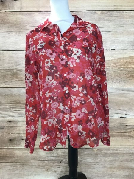 Gant Red Floral Long Sleeve Blouse