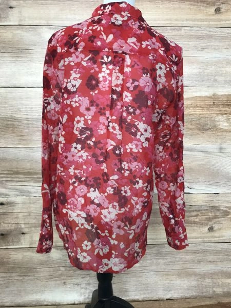 Gant Red Floral Long Sleeve Blouse