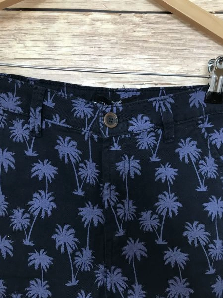 Threadboys Navy and Purple Palm Tree Print Shorts