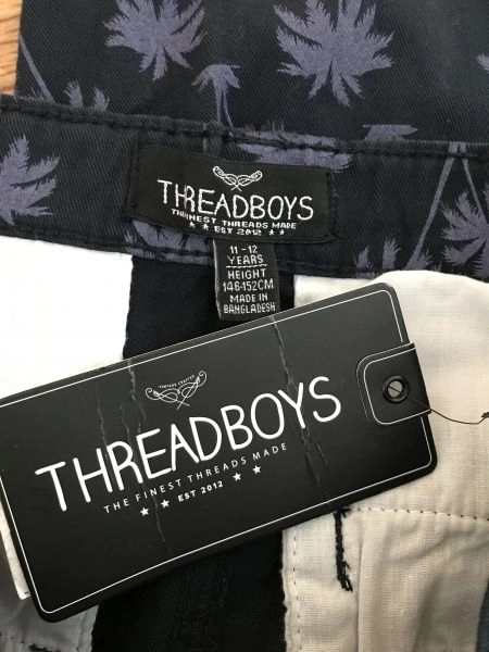 Threadboys Navy and Purple Palm Tree Print Shorts