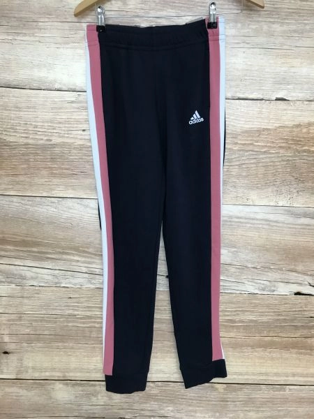 Adidas Navy Tracksuit with Pink and White Stripe Detail