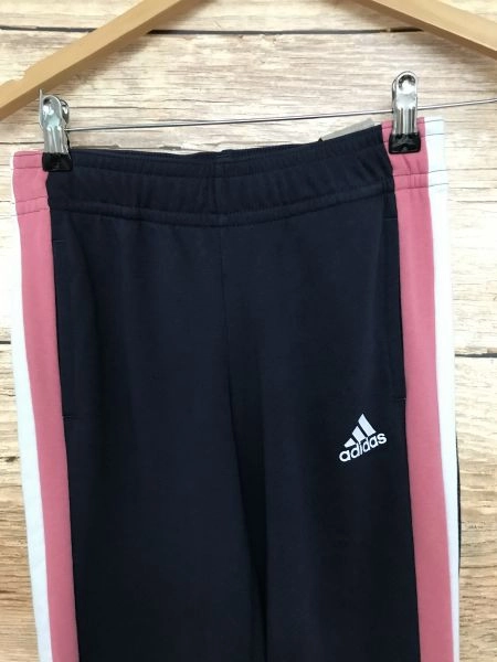 Adidas Navy Tracksuit with Pink and White Stripe Detail