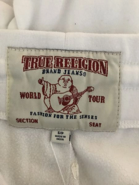 True Religion White Classic Logo Jogging Bottoms