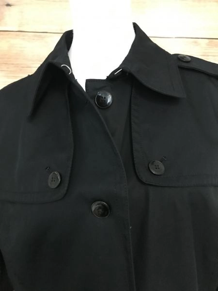 Tommy Hilfiger Black Button Up Trench Coat