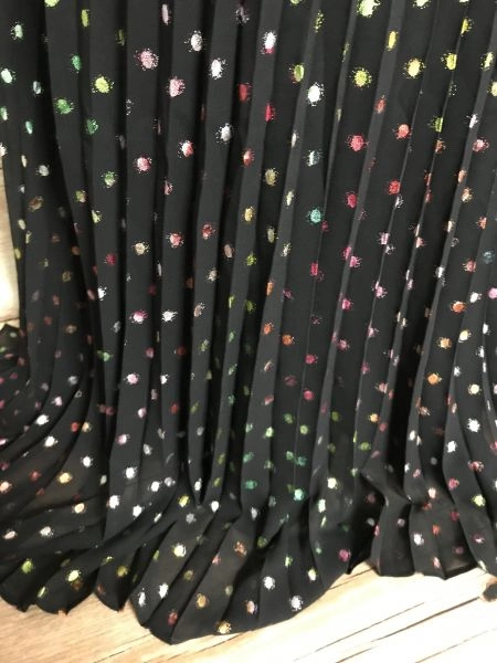Warehouse Black Maxi Length Dress with Rainbow Spot Design