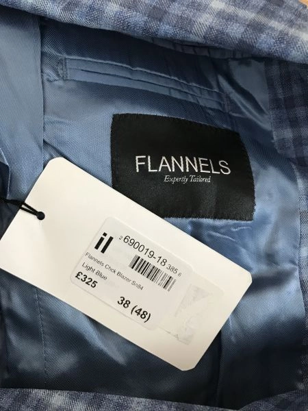 Flannels Light Blue Check Oversized Blazer