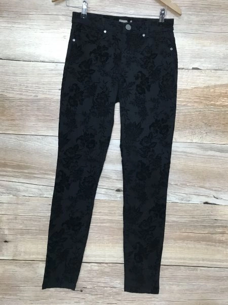 Phase Eight Black Skinny Leg Floral Design Trousers