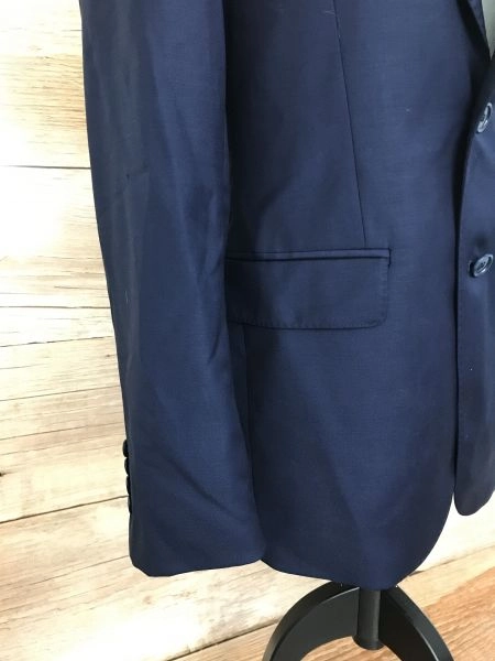Flannels Navy Blue Long Sleeve Suit Jacket