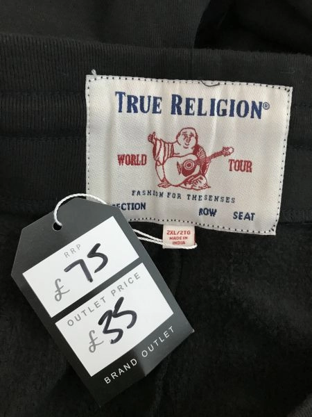 True Religion Black Classic Logo Jogging Bottoms