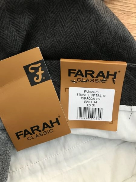 Farah Grey Classic Stilwell Trousers